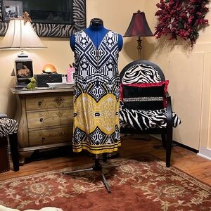 Sleeveless slip on multicolored dress